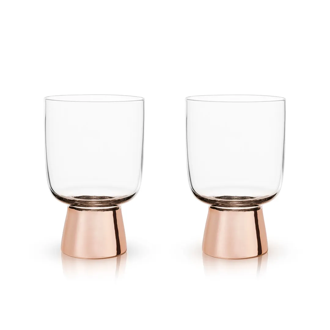 COPPER FOOTED TUMBLERS