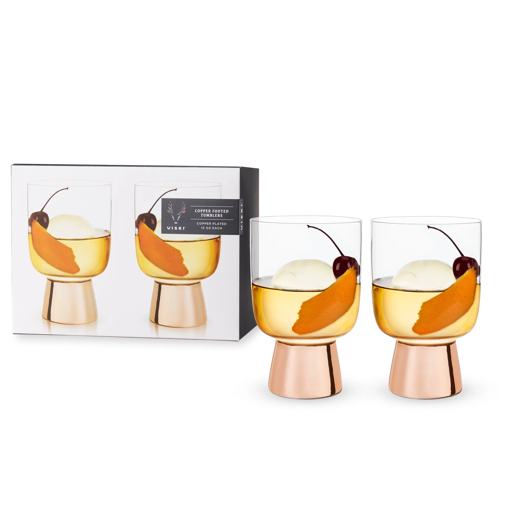 COPPER FOOTED TUMBLERS