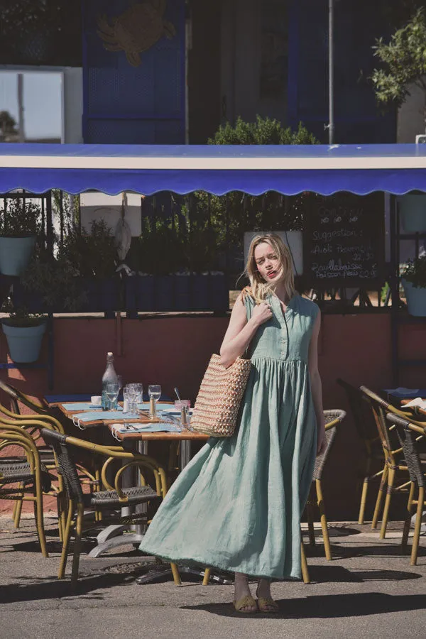Elodie Dress in Mint or French Grey Linen (Pre-Order, Ships April 15)
