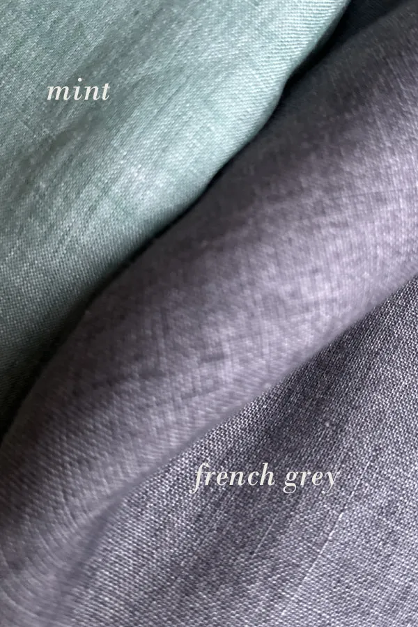 Elodie Dress in Mint or French Grey Linen (Pre-Order, Ships April 15)