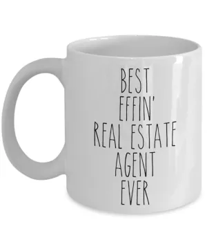 Gift For Real Estate Agent Best Effin' Real Estate Agent Ever Mug Coffee Cup Funny Coworker Gifts