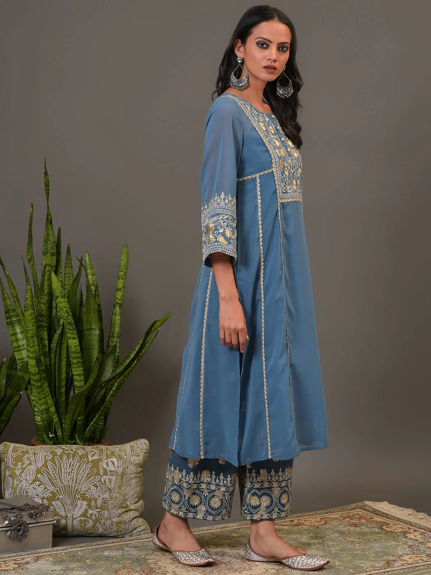 Mystic Blue Kurta & Pant