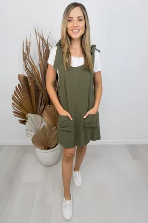 Naomi Pinafore -Khaki