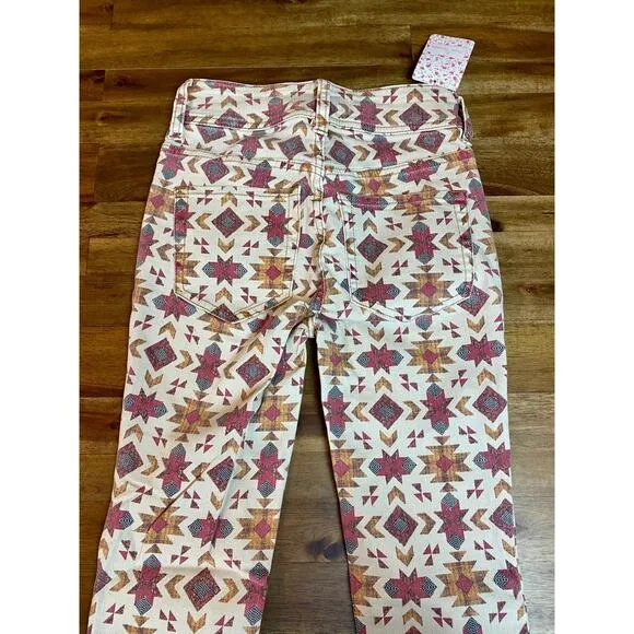NWT Free People Ivory Wild Child Skinny Jeans 24